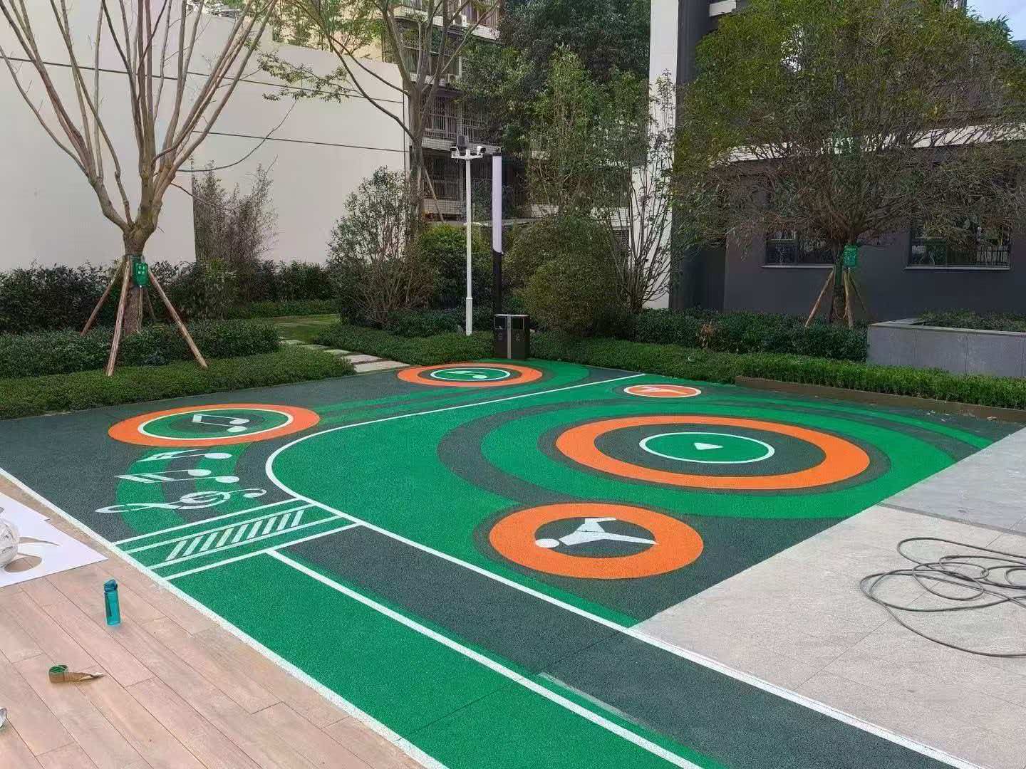 内江蓝石彩色路面彩色沥青混凝土路面施工应用场景